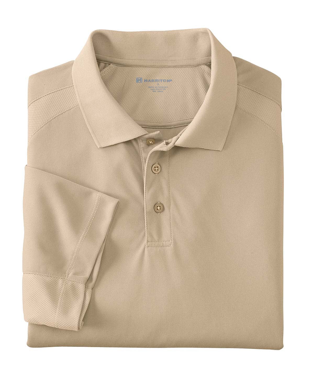 Harriton Polytech Mesh Polo M374 | Stone - Front