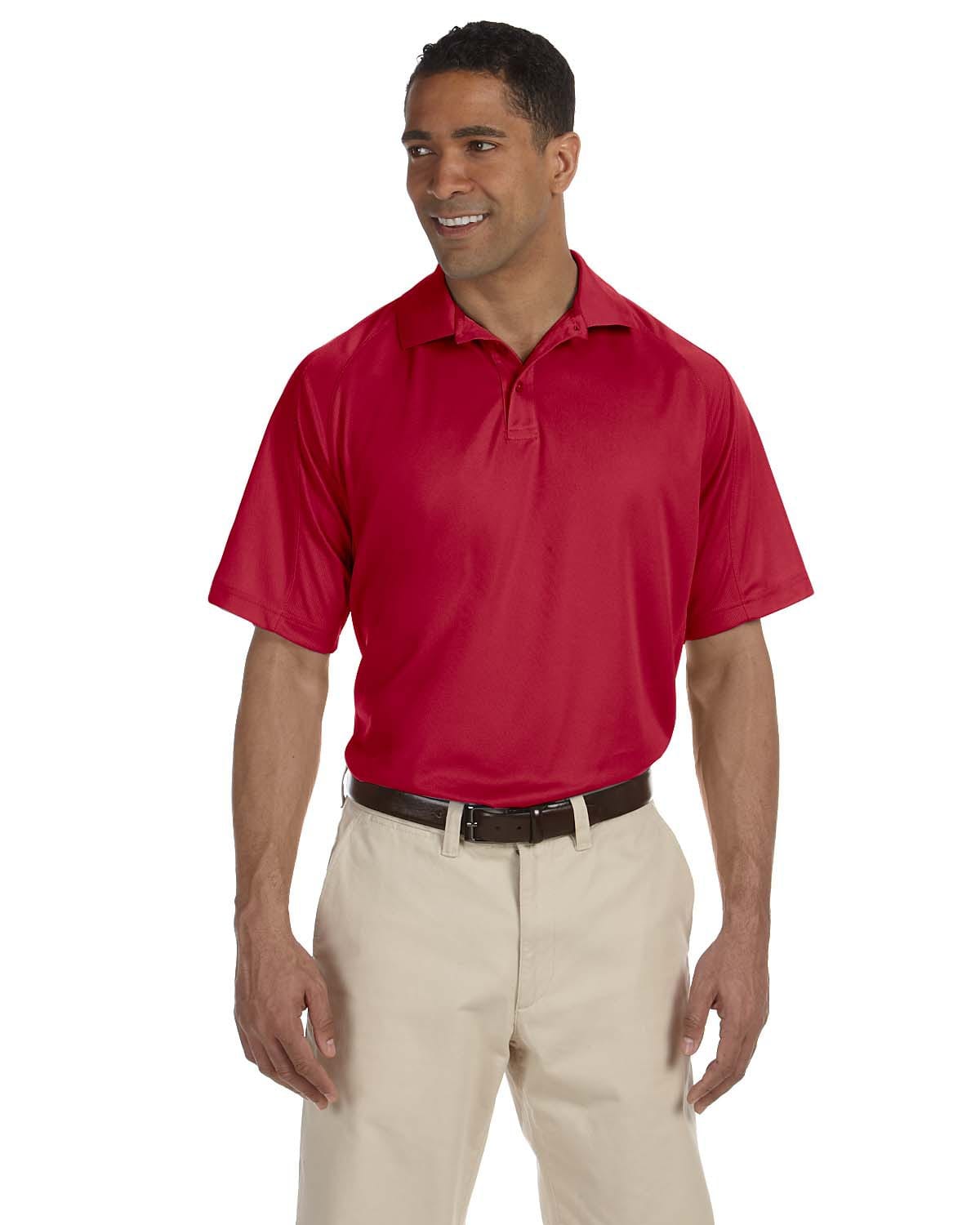 Harriton Polytech Mesh Polo M374 | Red - Front