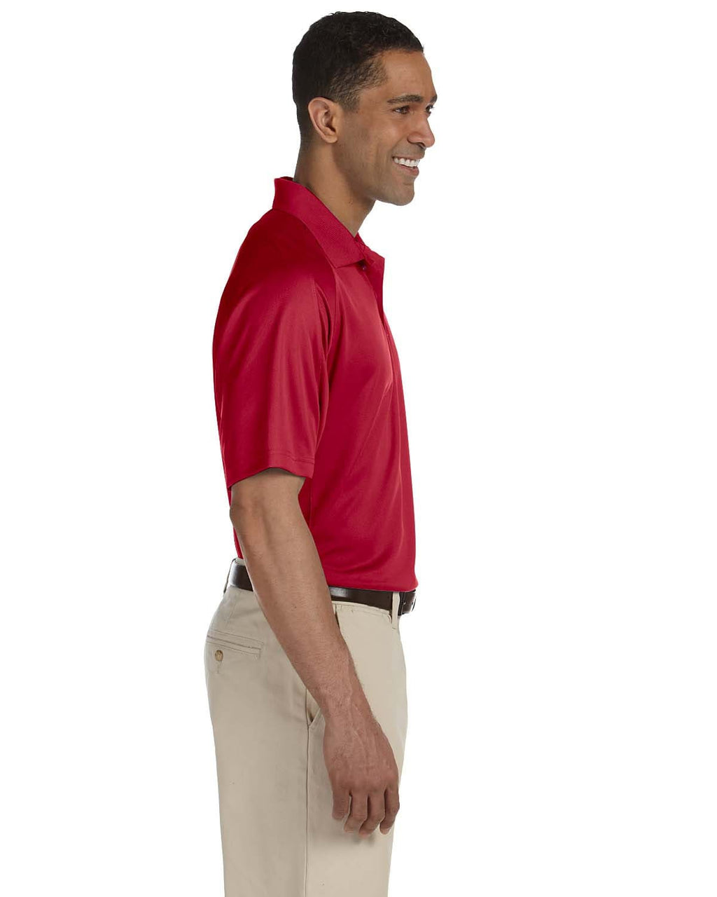 Harriton Polytech Mesh Polo M374 | Red - Side
