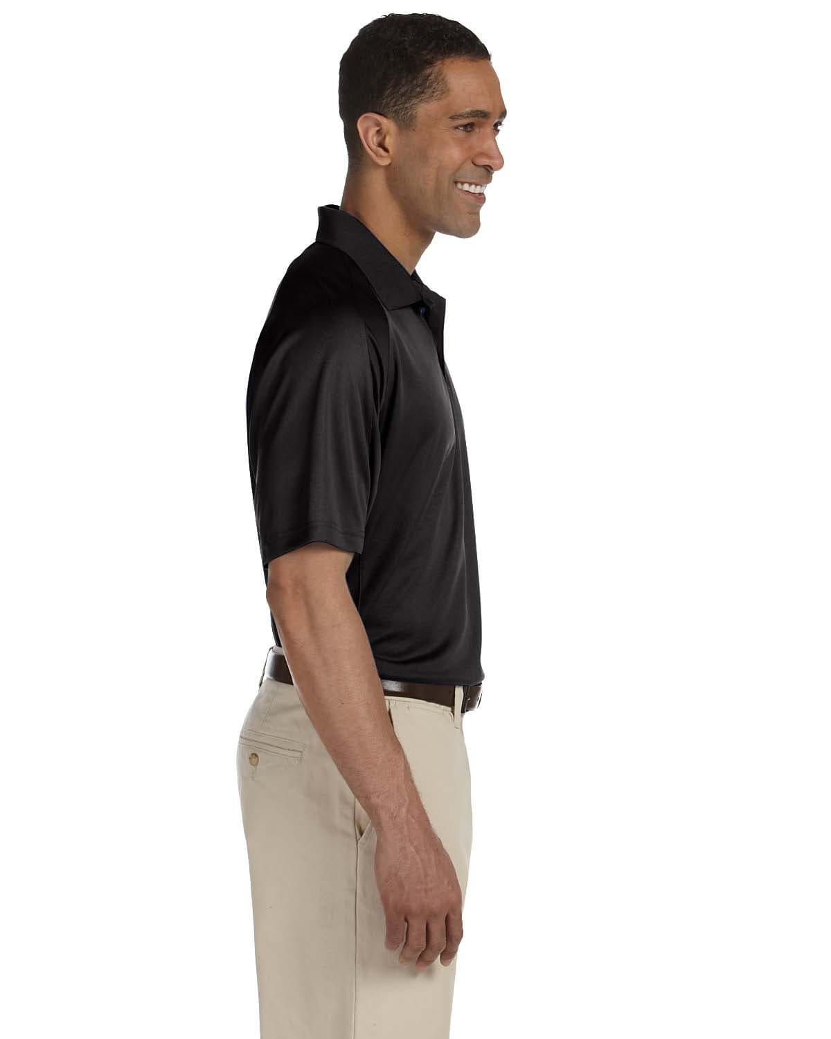 Harriton Polytech Mesh Polo M374 | Black - Side