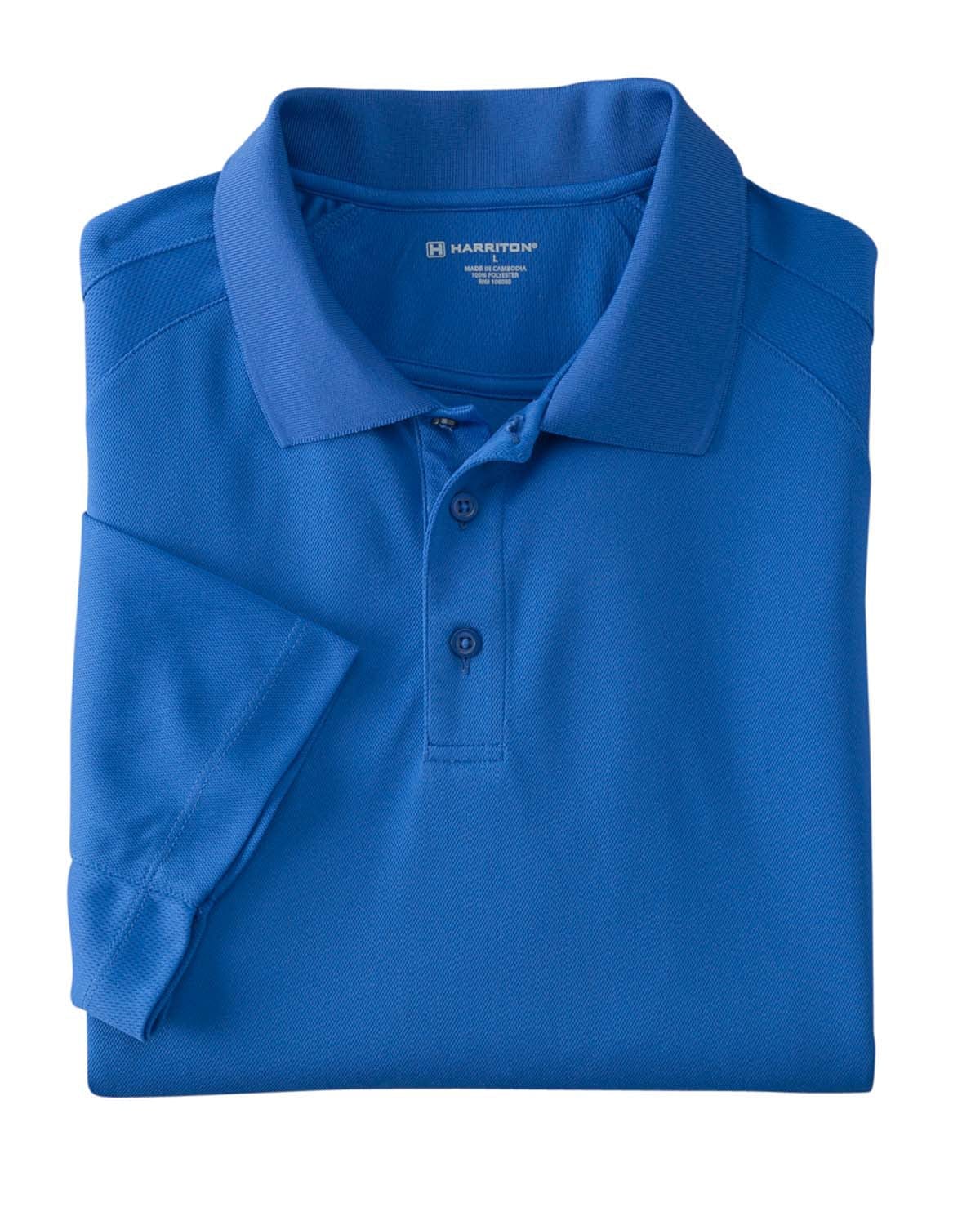Harriton Polytech Mesh Polo M374 | True Royal - Front