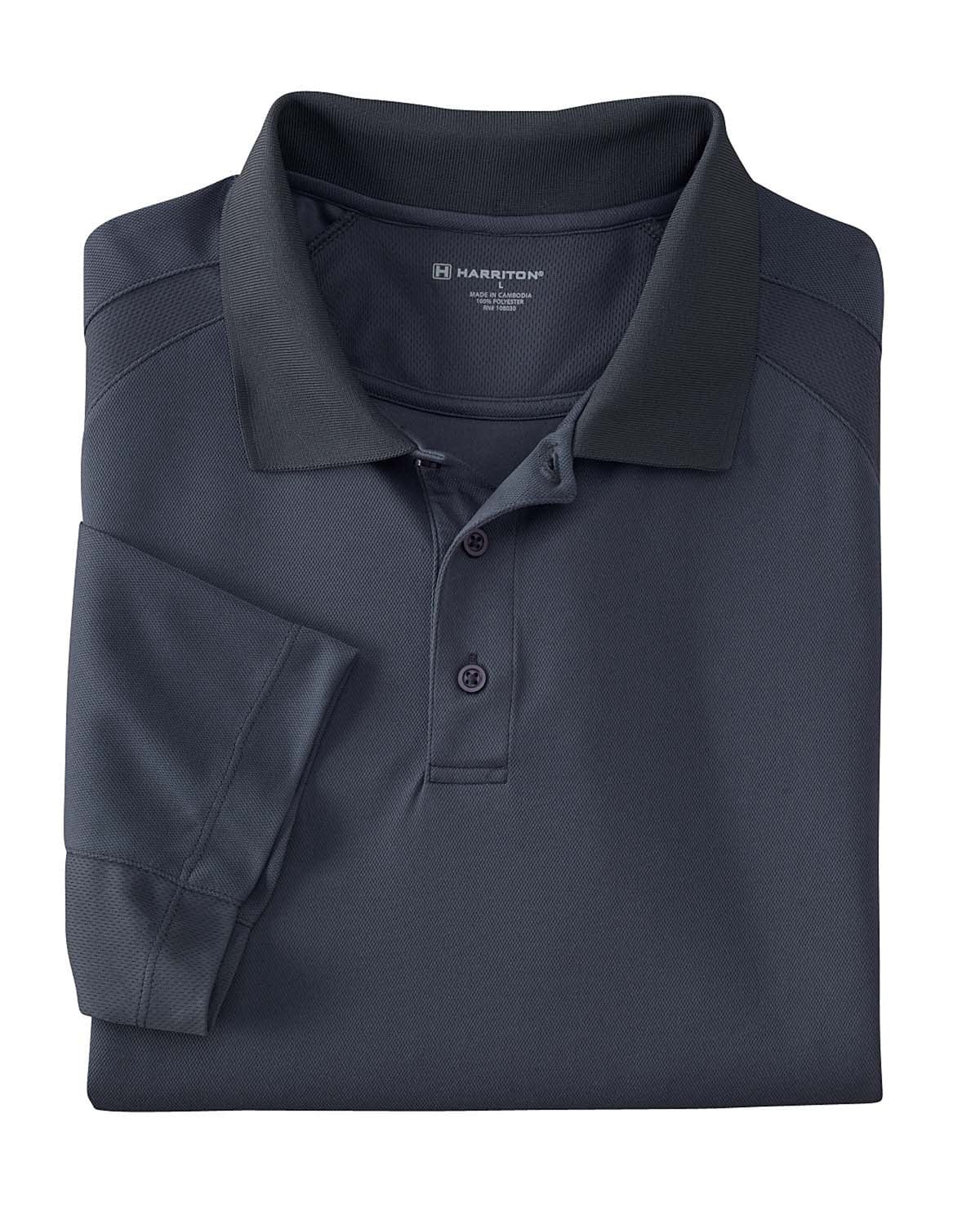 Harriton Polytech Mesh Polo M374 | Navy - Front