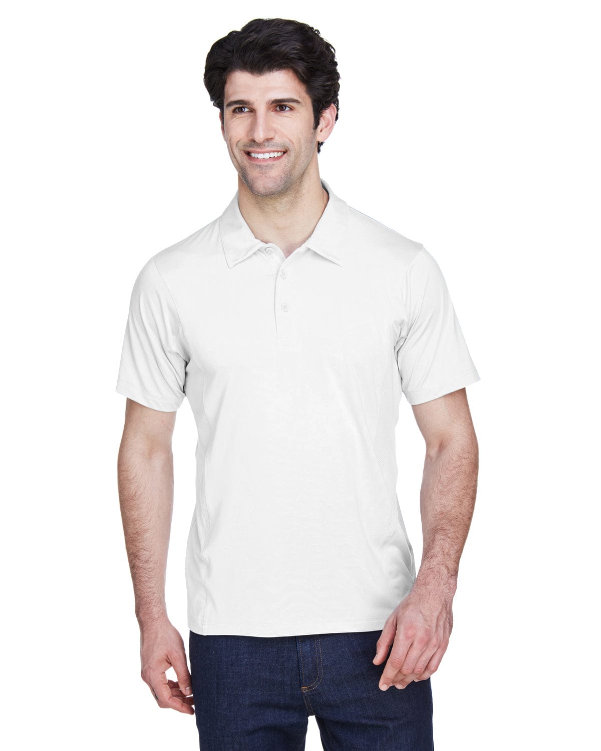 Team 365 Mens Charger Performance Polo TT20 | White - Front