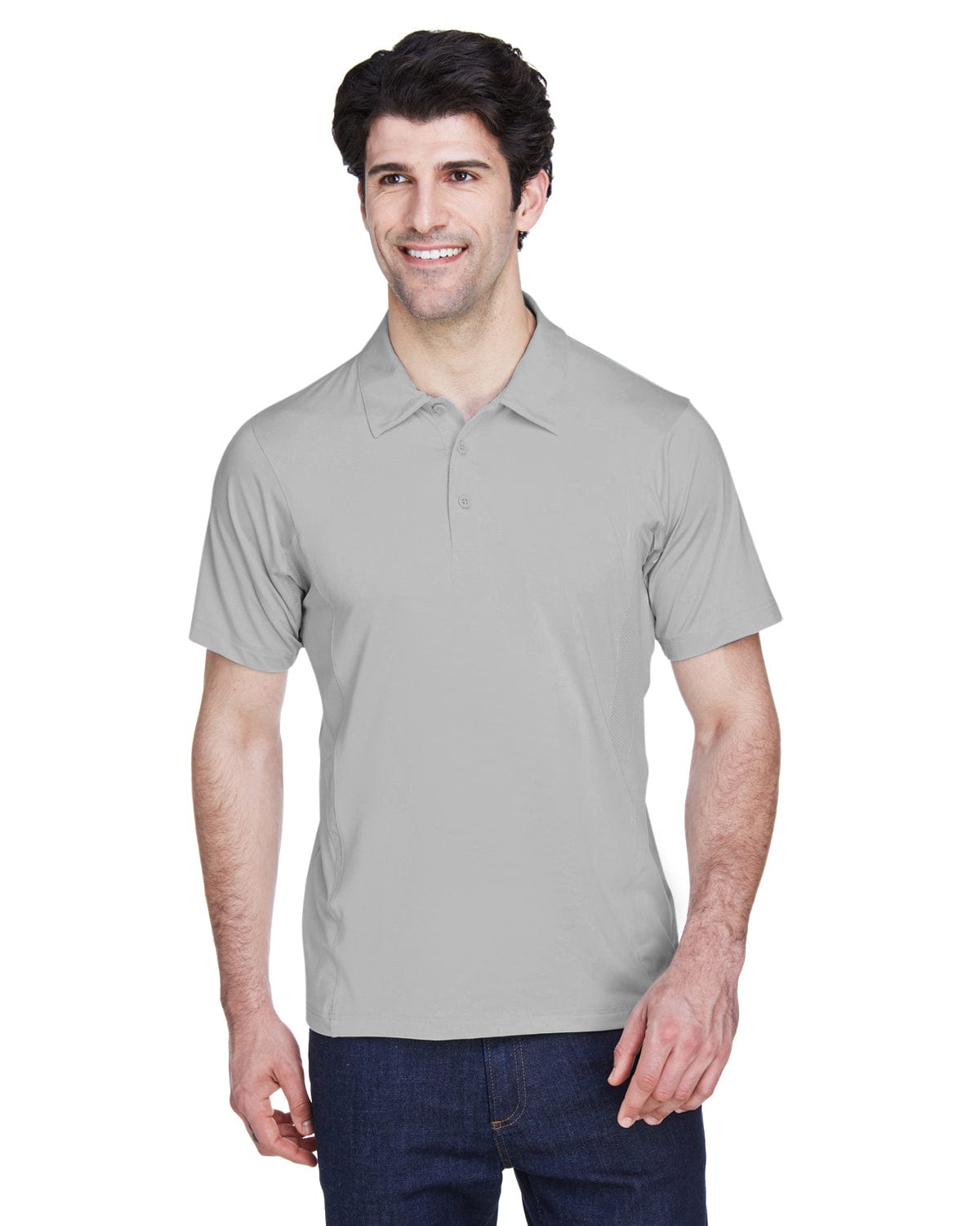 Team 365 Mens Charger Performance Polo TT20 | Sport Silver - Front
