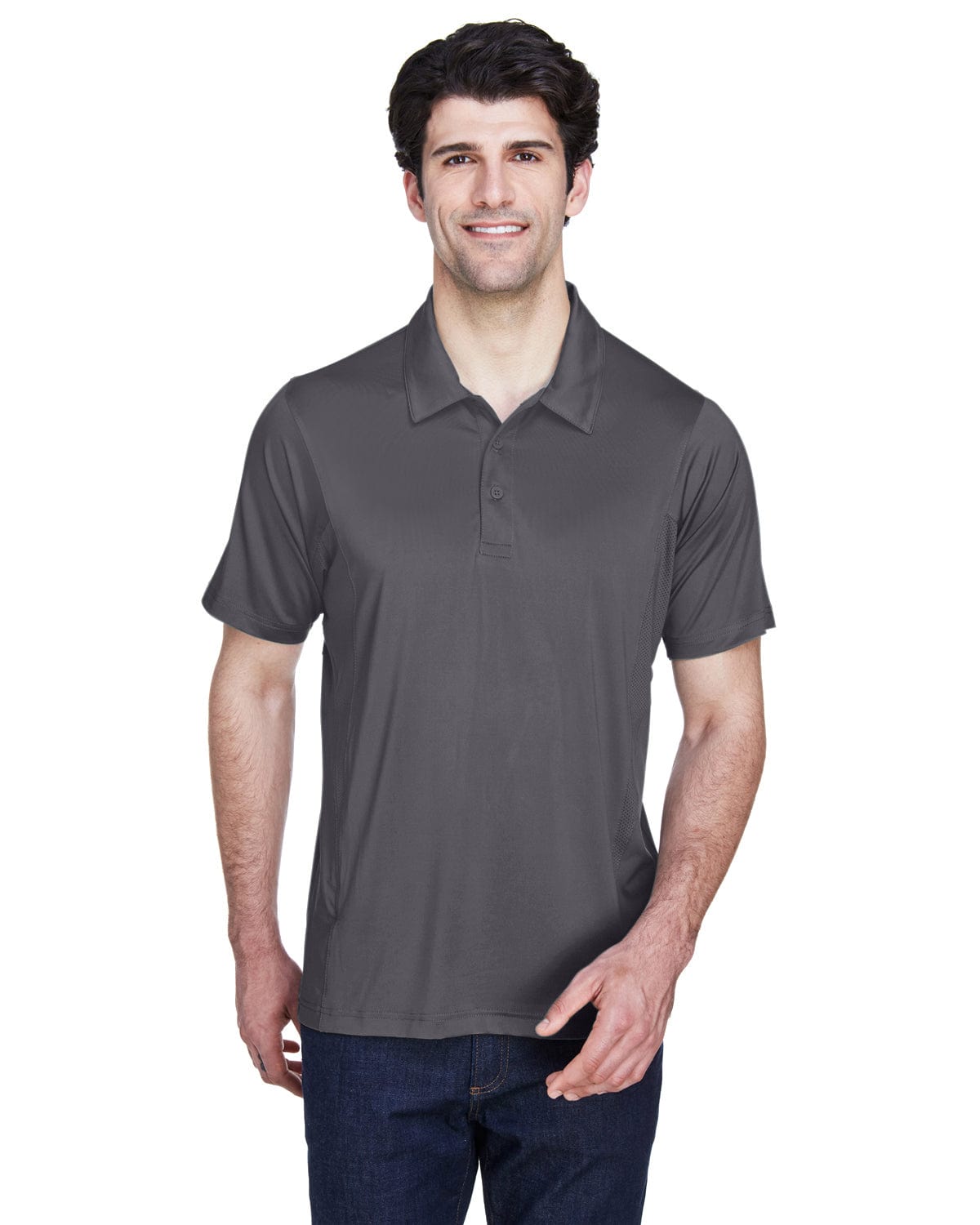 Team 365 Mens Charger Performance Polo TT20 | Sport Graphite - Front