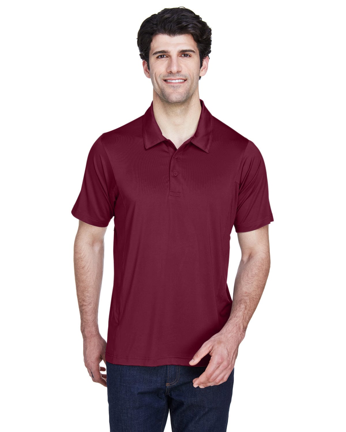 Team 365 Mens Charger Performance Polo TT20 | Sport Maroon - Front