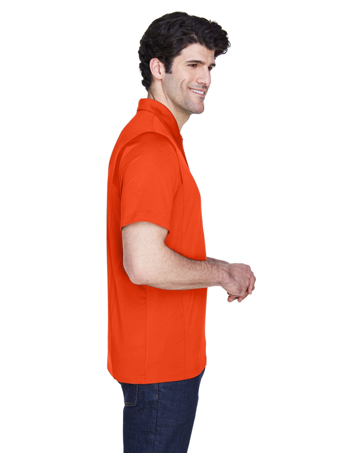 Team 365 Mens Charger Performance Polo TT20 | Sport Orange - Side