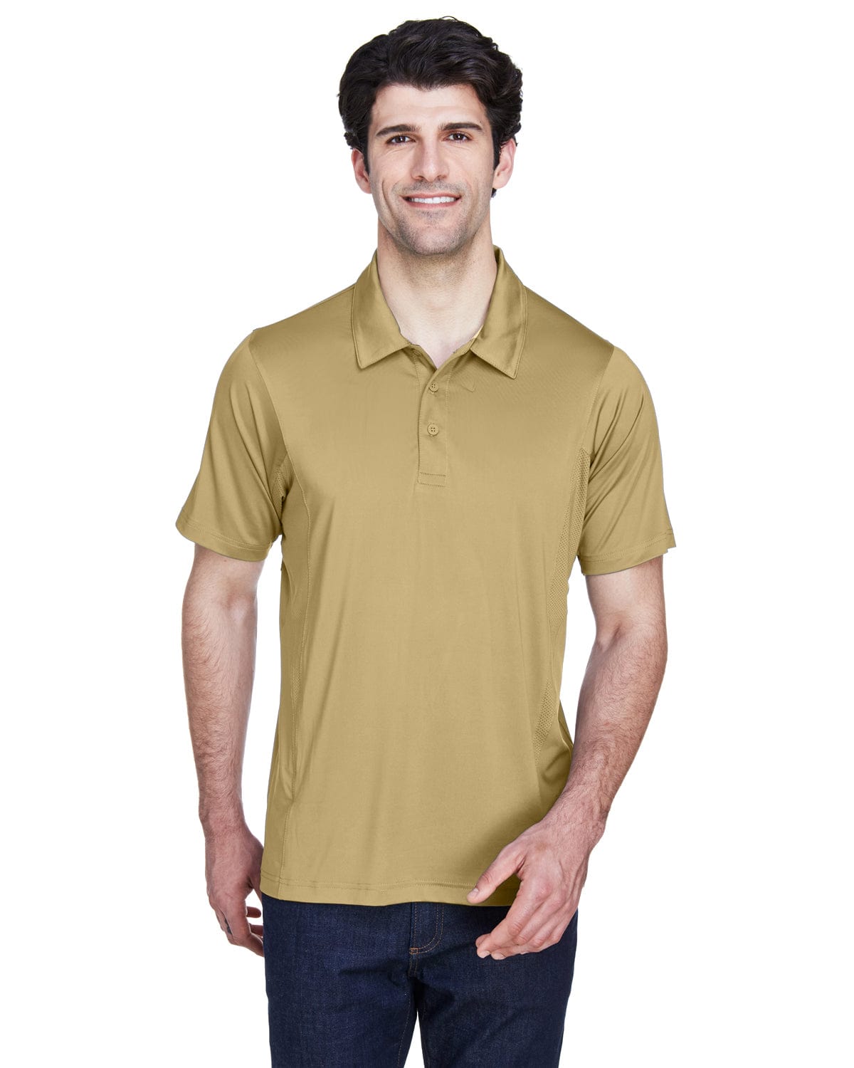 Team 365 Mens Charger Performance Polo TT20 | Sport Vegas Gold - Front