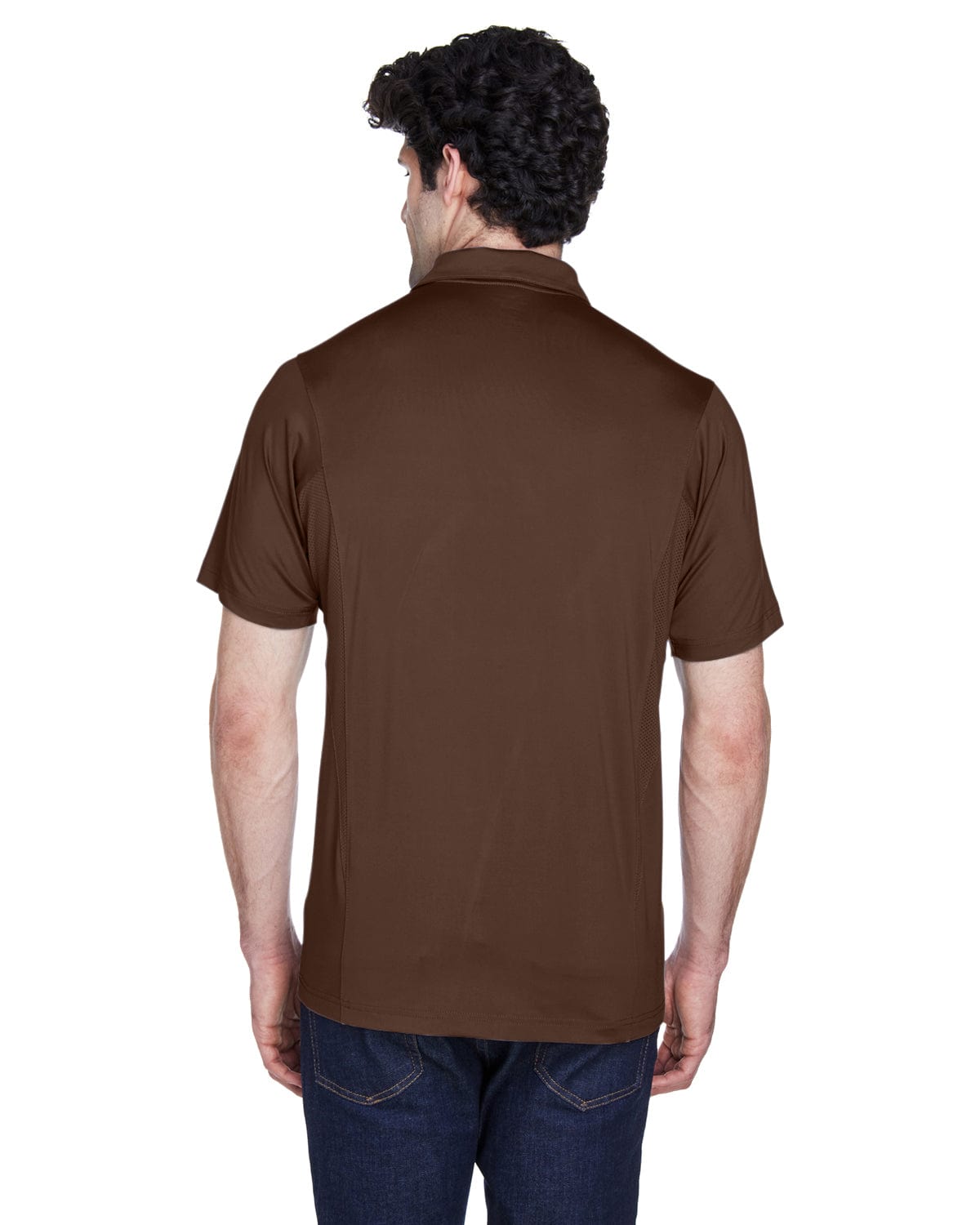 Team 365 Mens Charger Performance Polo TT20 | Sport Dark Brown - Back