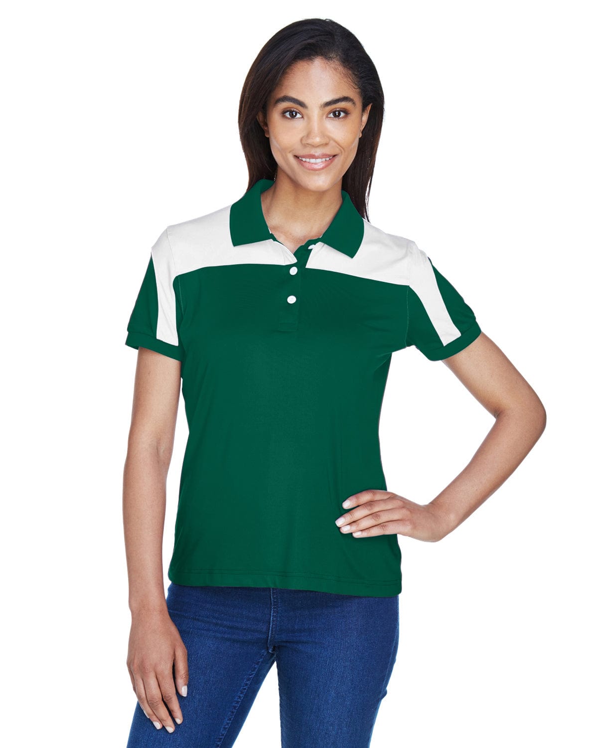 Team 365 Ladies Victor Performance Polo TT22W | Sport Forest - Front