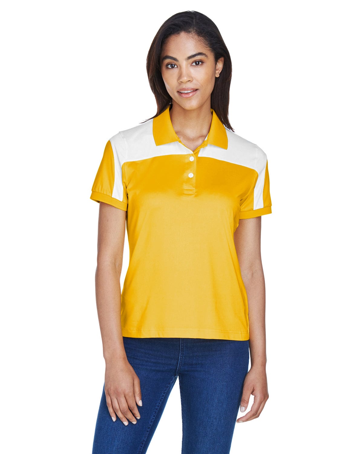 Team 365 Ladies Victor Performance Polo TT22W | Sp Athletic Gold - Front