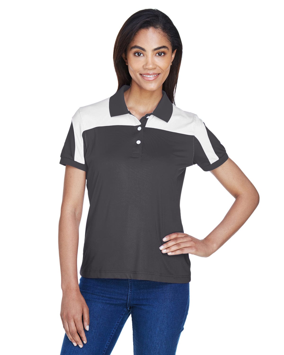 Team 365 Ladies Victor Performance Polo TT22W | Sport Graphite - Front
