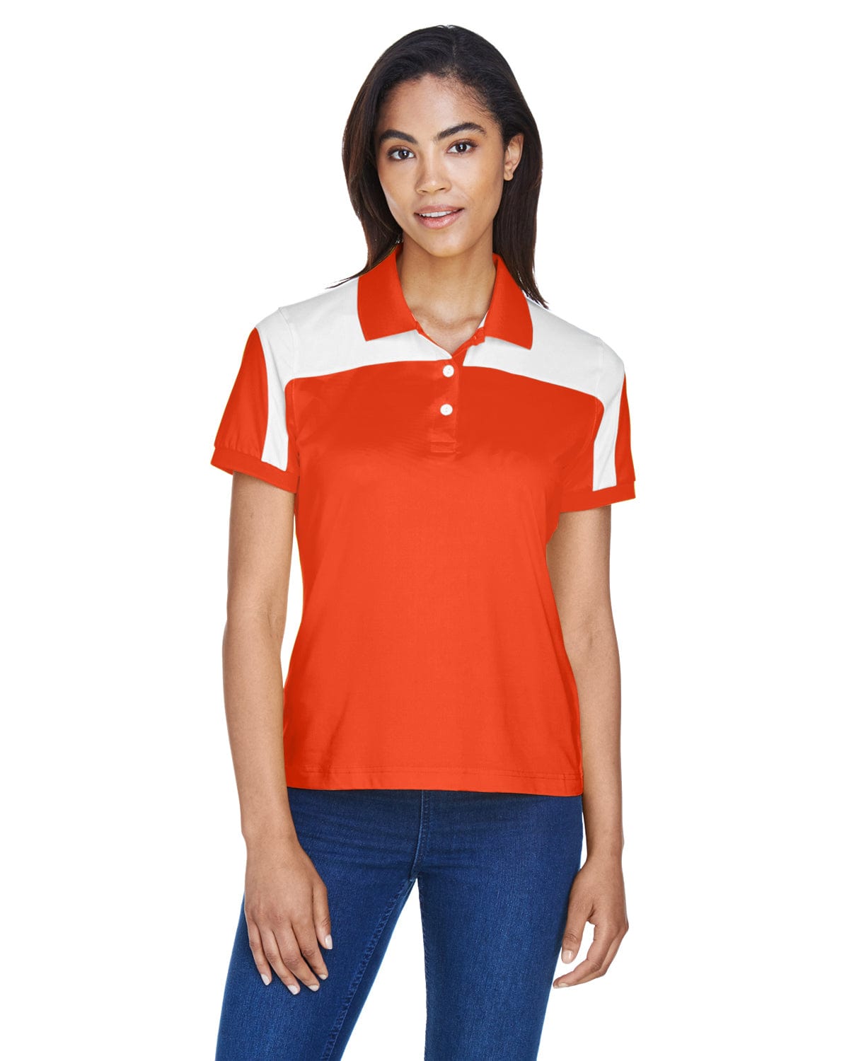 Team 365 Ladies Victor Performance Polo TT22W | Sport Orange - Front