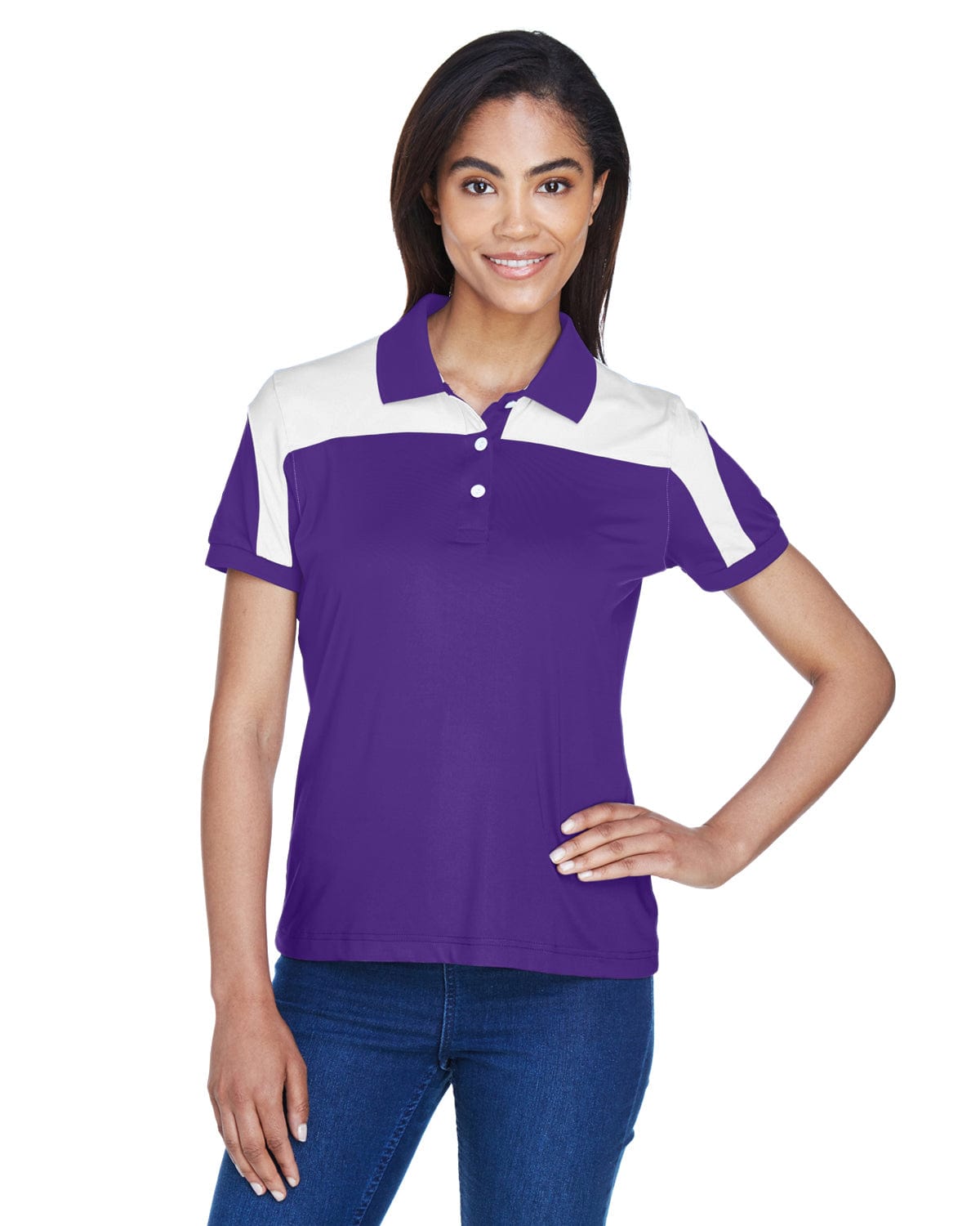 Team 365 Ladies Victor Performance Polo TT22W | Sport Purple - Front