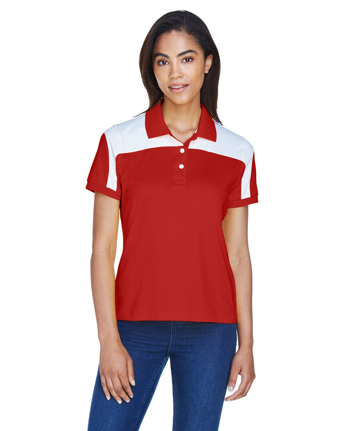 Team 365 Ladies Victor Performance Polo TT22W | Sport Red - Front
