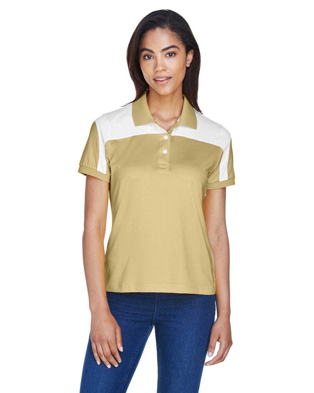 Team 365 Ladies Victor Performance Polo TT22W | Sport Vegas Gold - Front