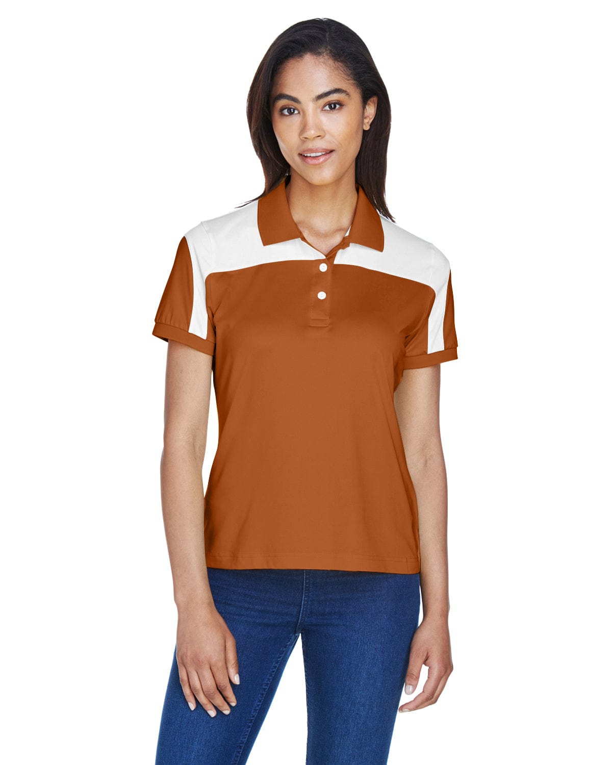 Team 365 Ladies Victor Performance Polo TT22W | Sp Burnt Orange - Front