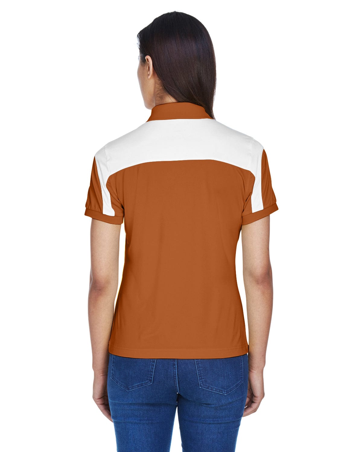 Team 365 Ladies Victor Performance Polo TT22W | Sp Burnt Orange - Back