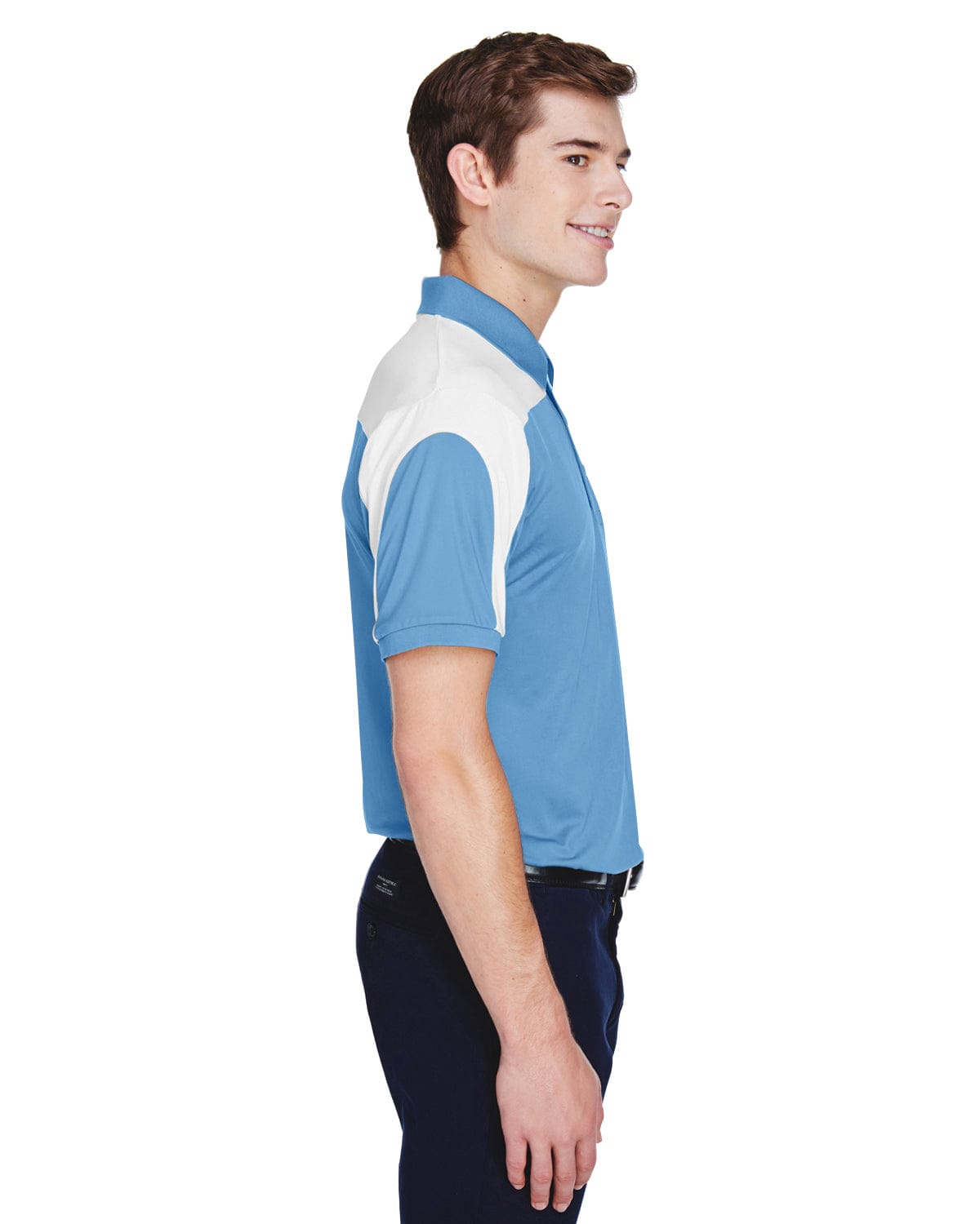 Team 365 Mens Victor Performance Polo TT22 | Sport Light Blue - Side