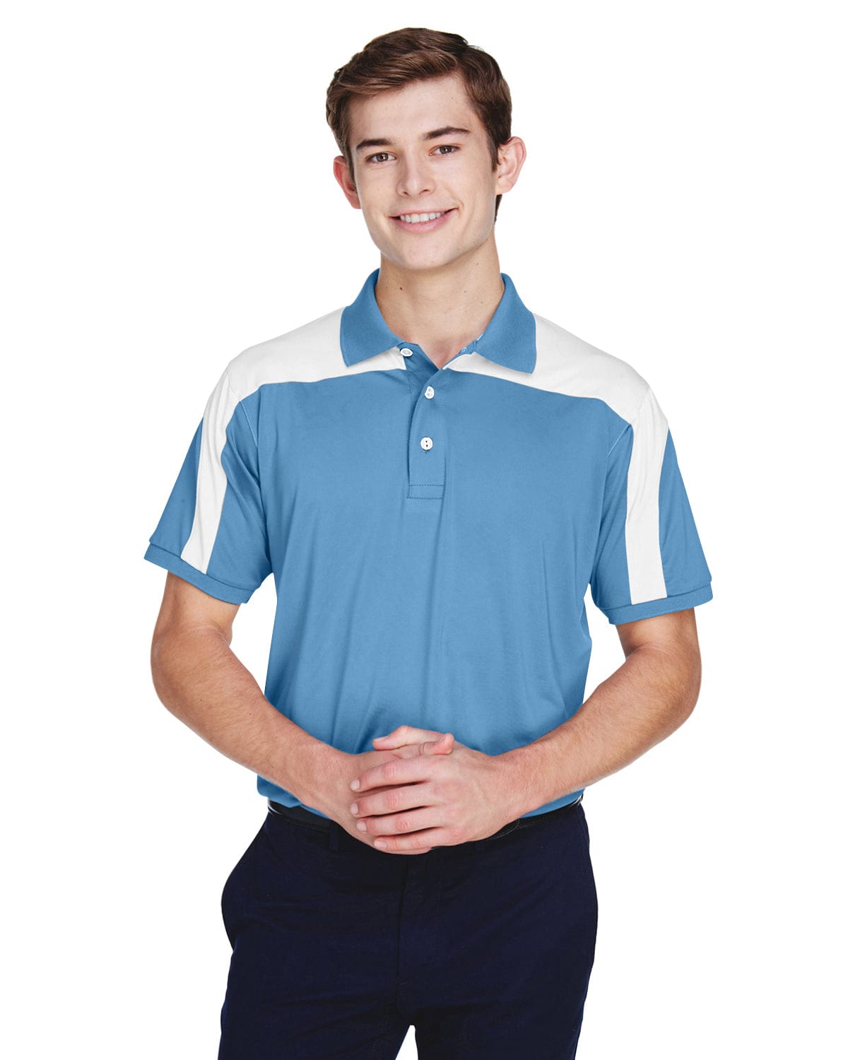 Team 365 Mens Victor Performance Polo TT22 | Sport Light Blue - Front