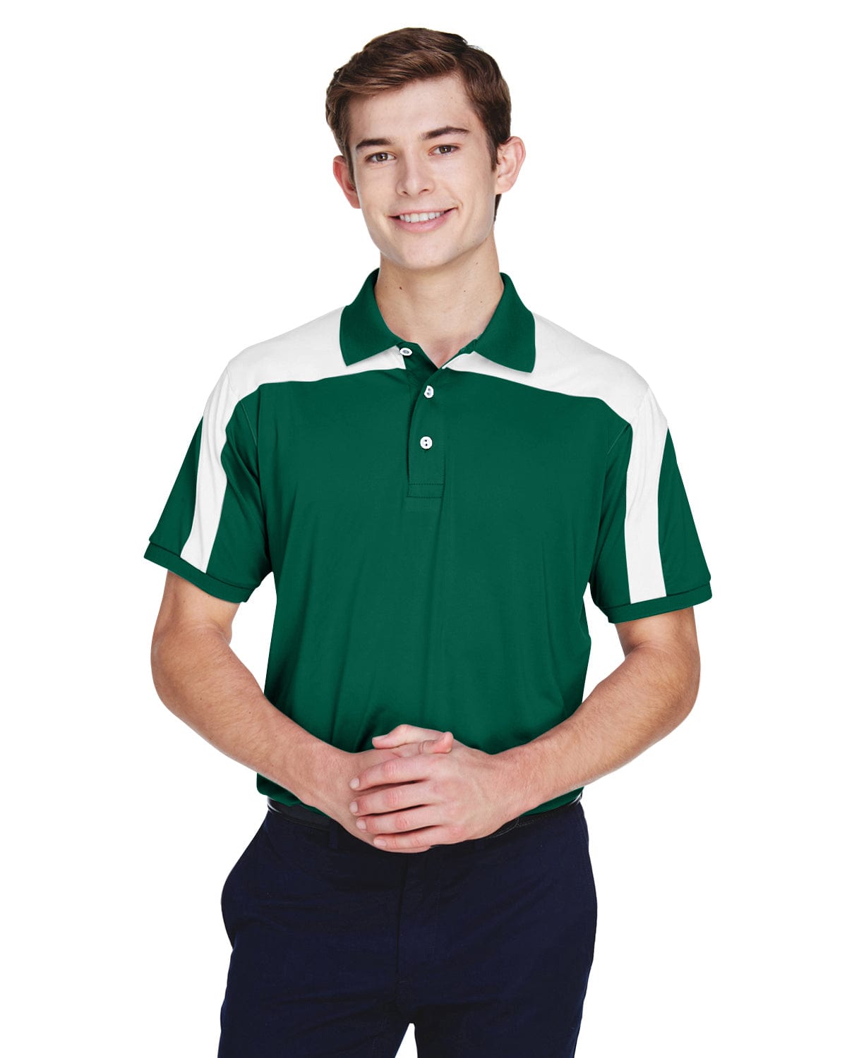 Team 365 Mens Victor Performance Polo TT22 | Sport Forest - Front