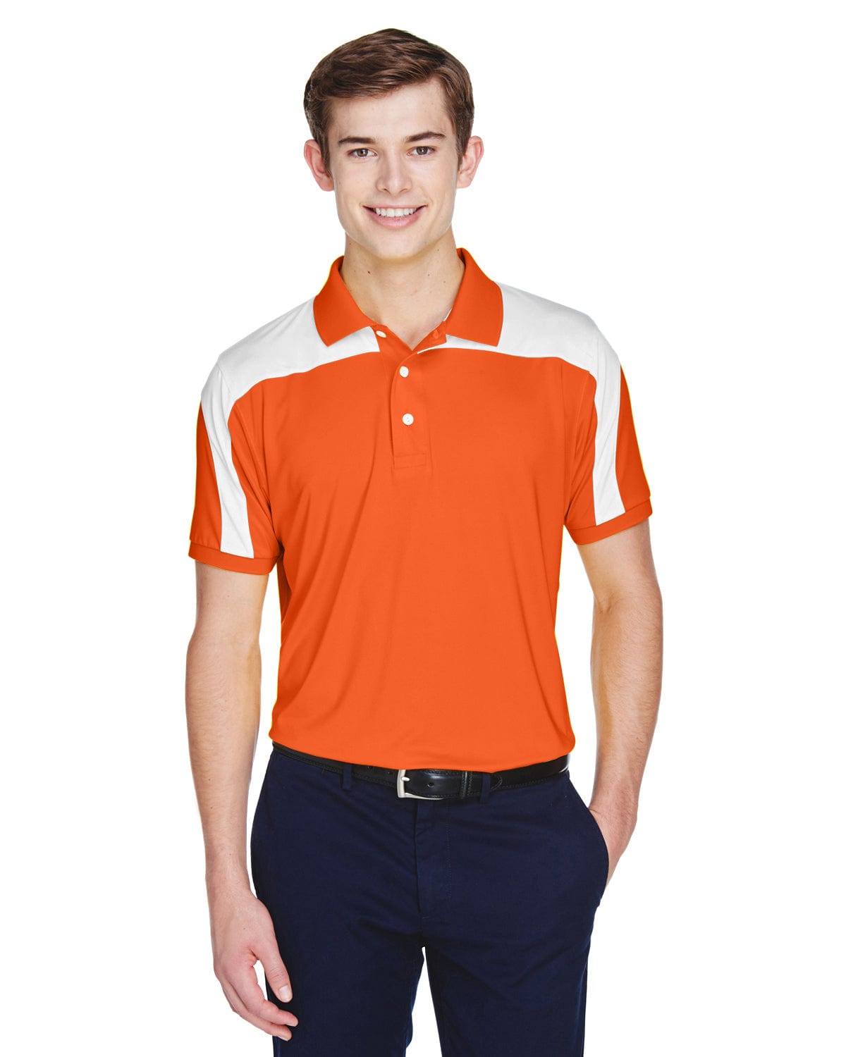 Team 365 Mens Victor Performance Polo TT22 | Sport Orange - Front