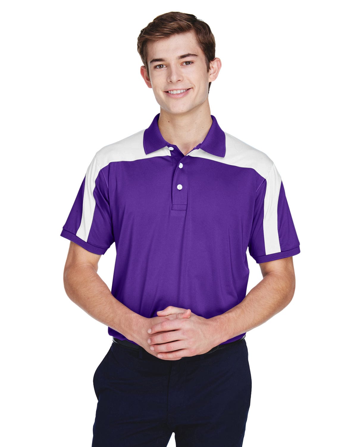 Team 365 Mens Victor Performance Polo TT22 | Sport Purple - Front