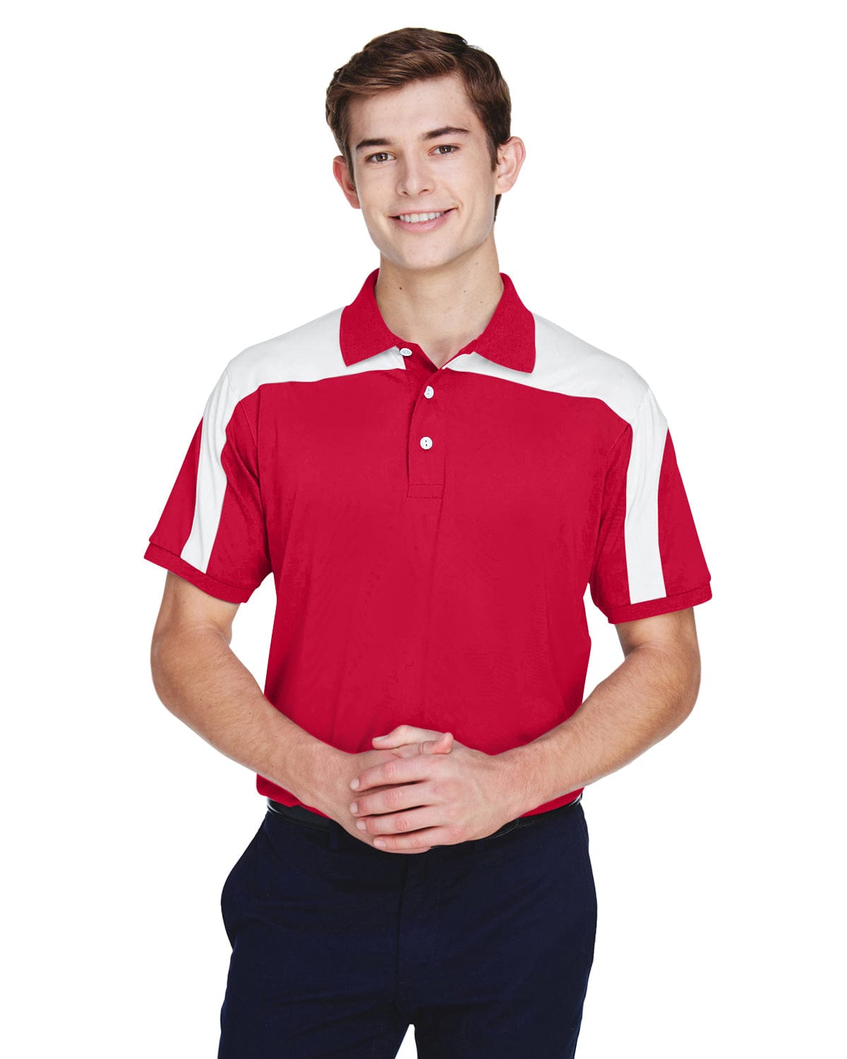 Team 365 Mens Victor Performance Polo TT22 | Sport Red - Front