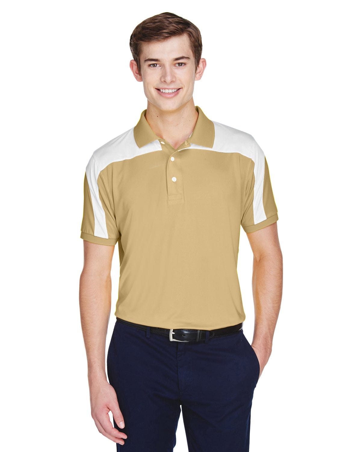 Team 365 Mens Victor Performance Polo TT22 | Sport Vegas Gold - Front