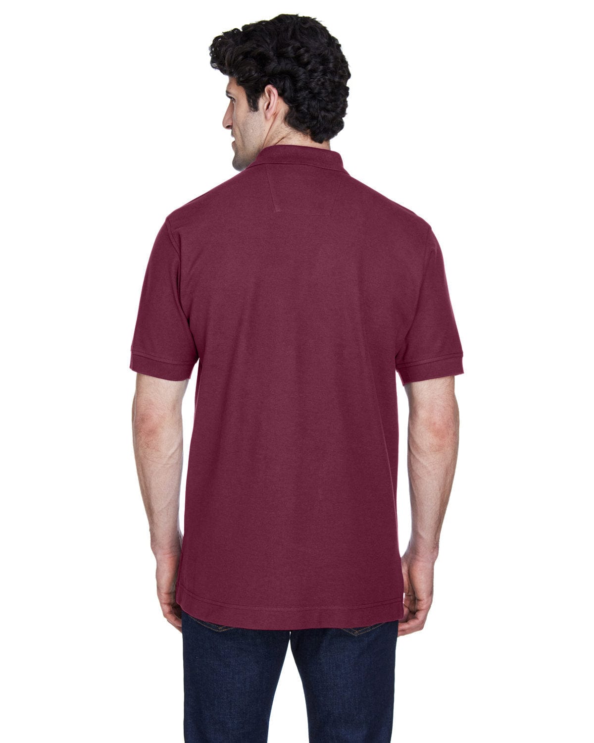 Devon & Jones Fine Pima Pique Polo Shirt D100 | Burgundy - Back