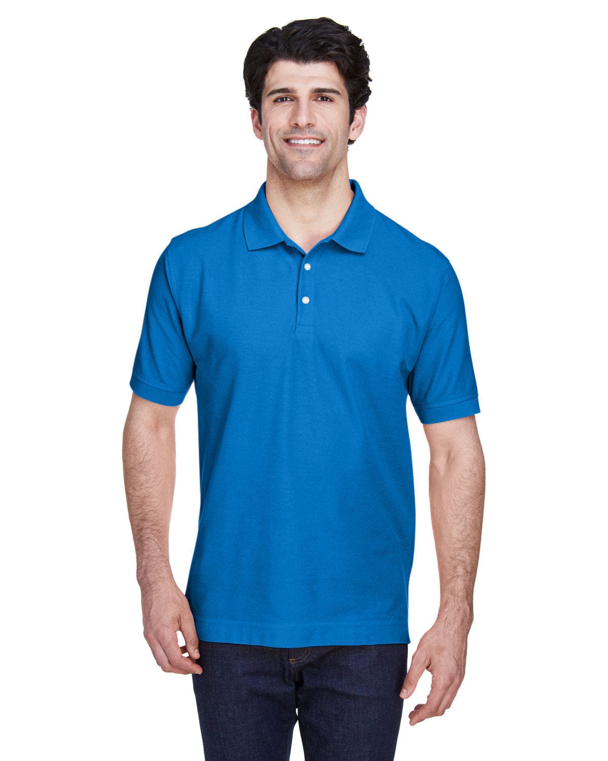 Devon & Jones Tall Pique Knit Polo Shirt D100T | True Royal - Front