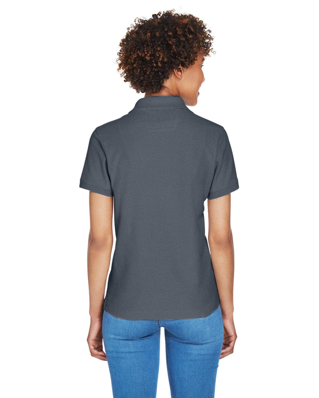 Devon & Jones Ladies Fine Pima Pique Polo D100W | Graphite - Back