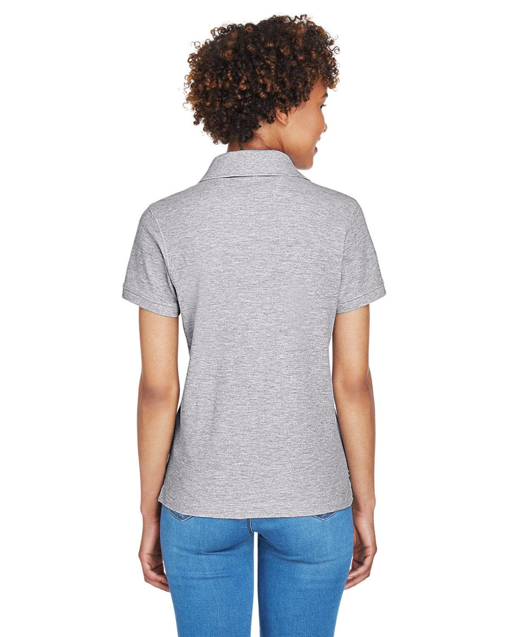 Devon & Jones Ladies Fine Pima Pique Polo D100W | Grey Heather - Back