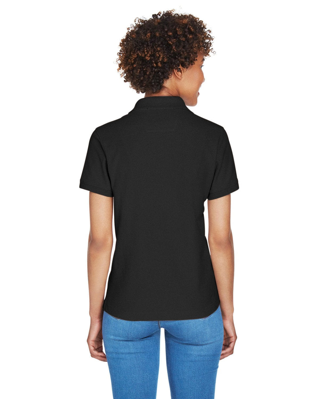 Devon & Jones Ladies Fine Pima Pique Polo D100W | Black - Back