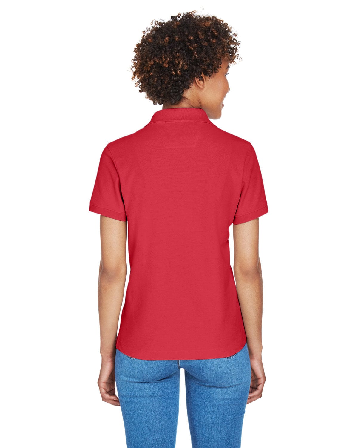 Devon & Jones Ladies Fine Pima Pique Polo D100W | Red - Back