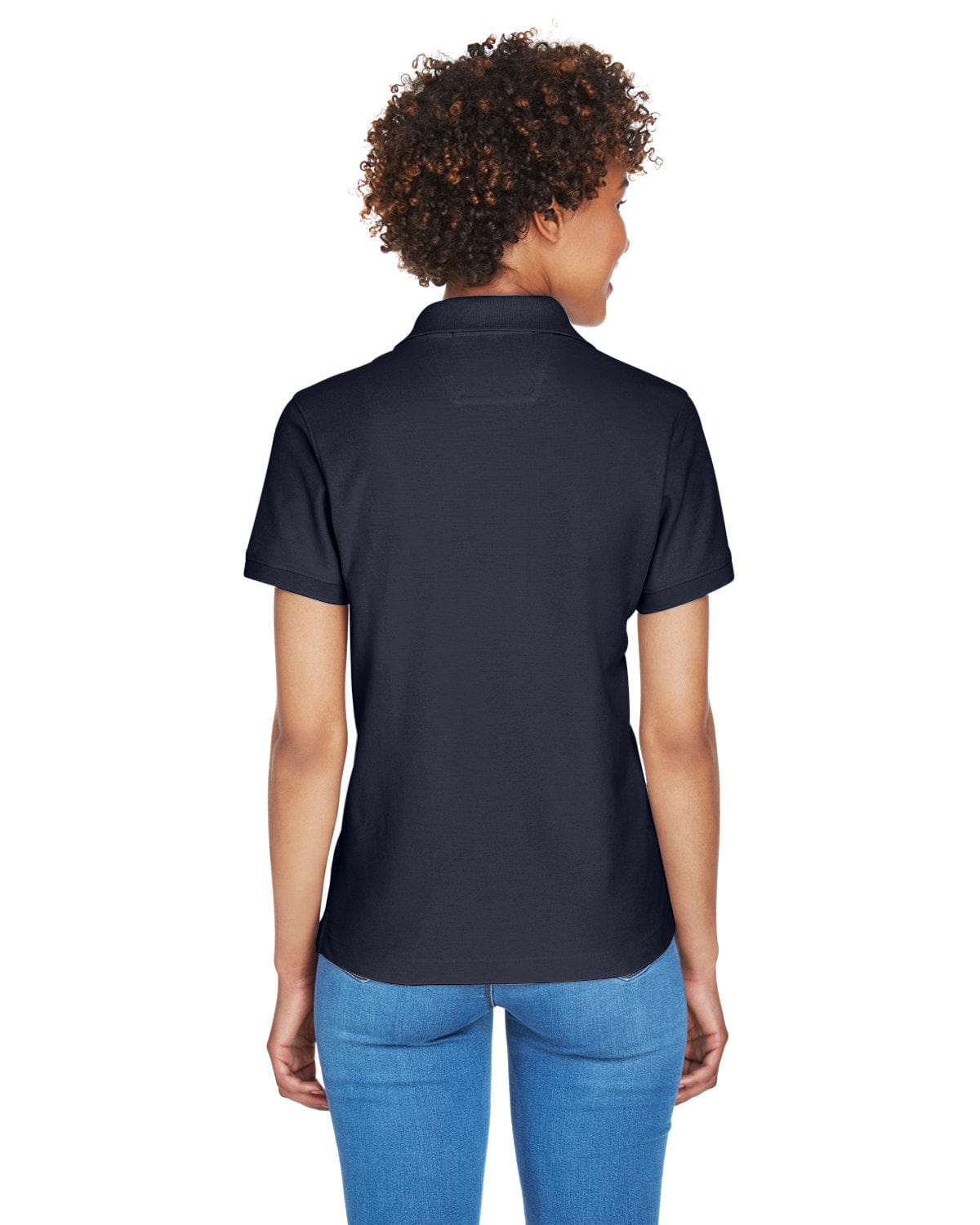 Devon & Jones Ladies Fine Pima Pique Polo D100W | Navy - Back