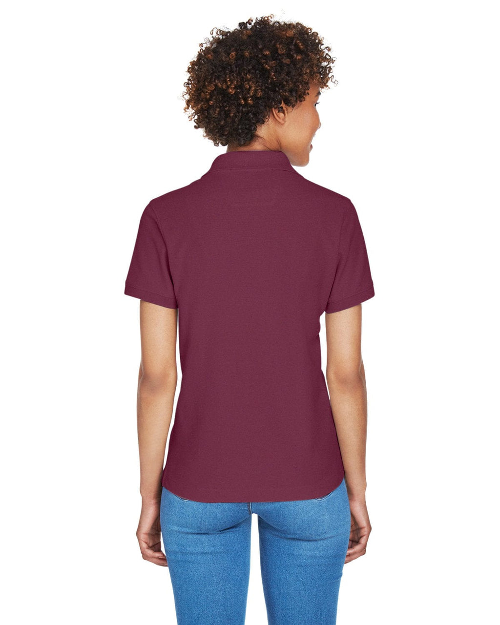 Devon & Jones Ladies Fine Pima Pique Polo D100W | Burgundy - Back