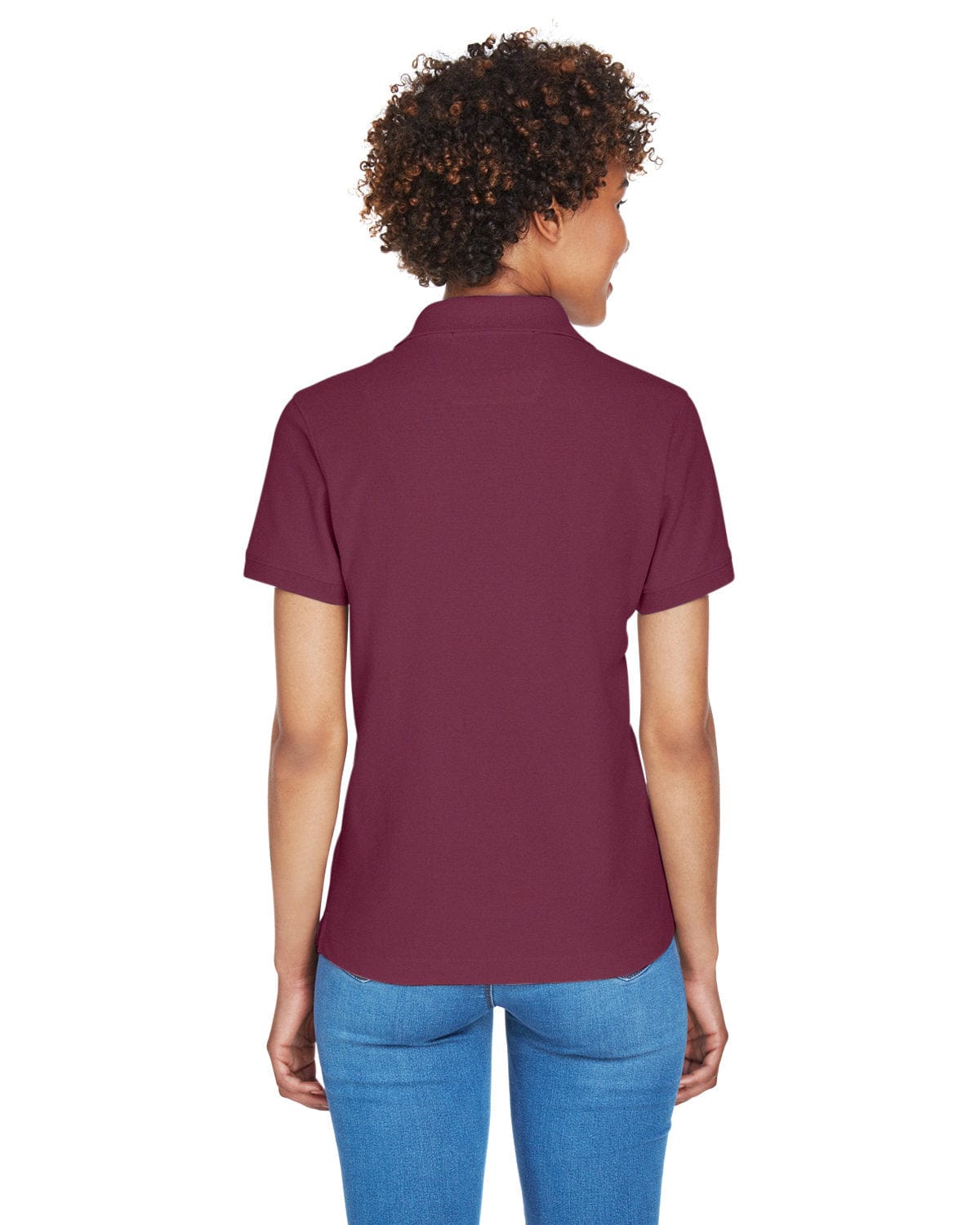 Devon & Jones Ladies Fine Pima Pique Polo D100W | Burgundy - Back