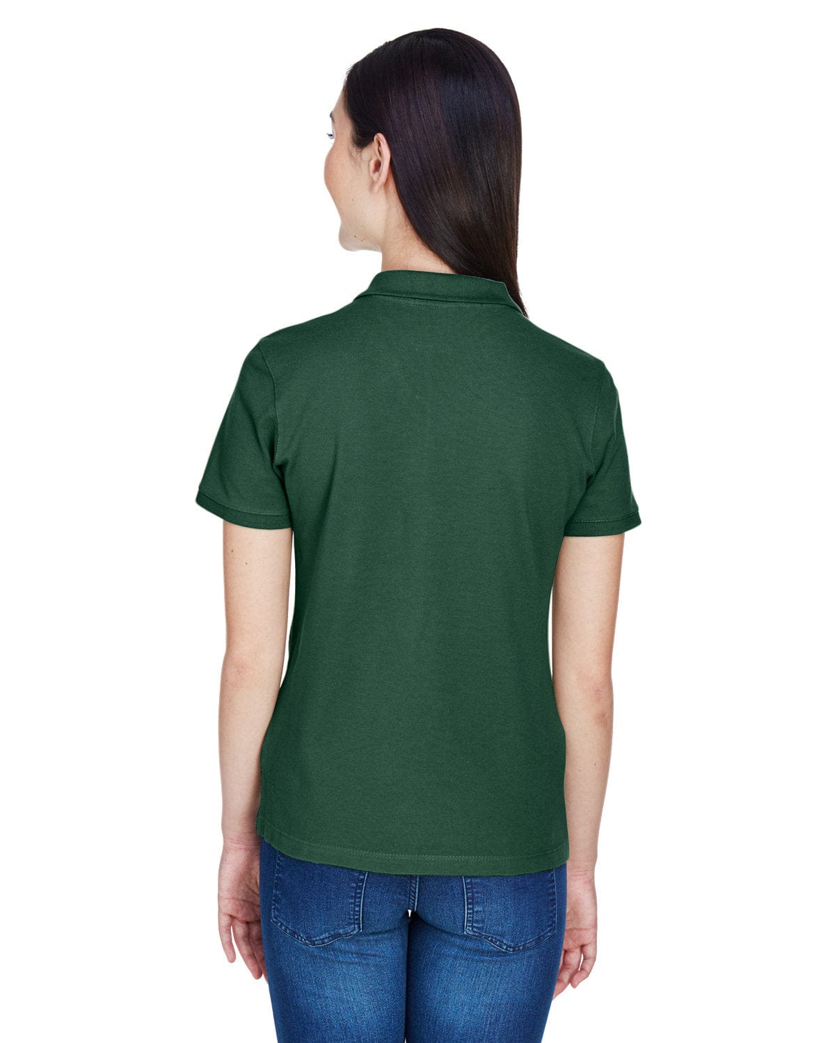 Harriton Ladies Cotton Pique Polo Shirt M200W | Hunter - Back