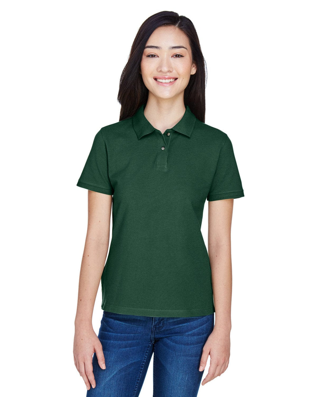 Harriton Ladies Cotton Pique Polo Shirt M200W | Hunter - Front
