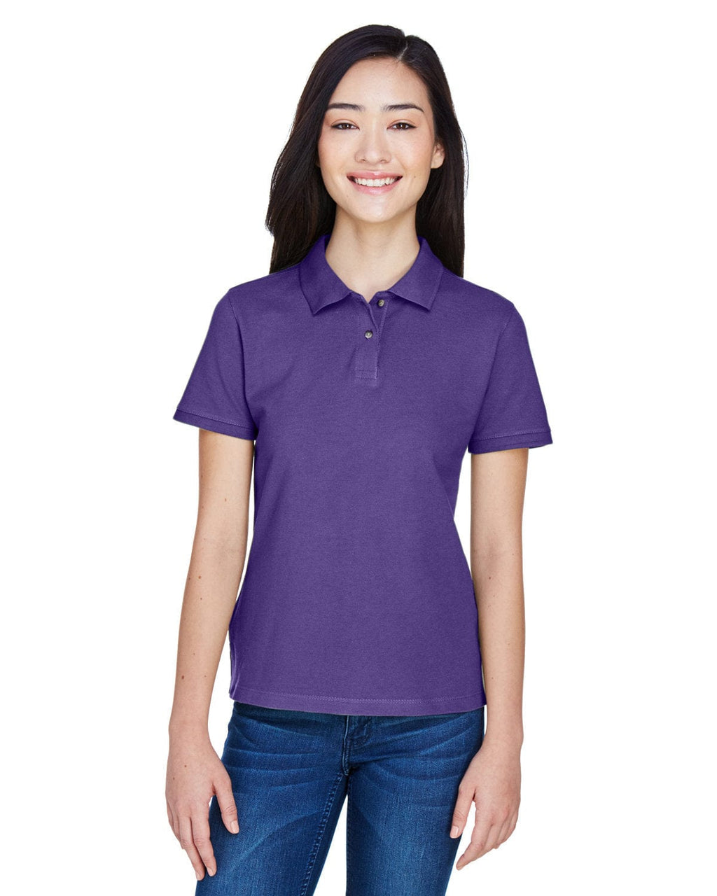Harriton Ladies Cotton Pique Polo Shirt M200W | Team Purple - Front