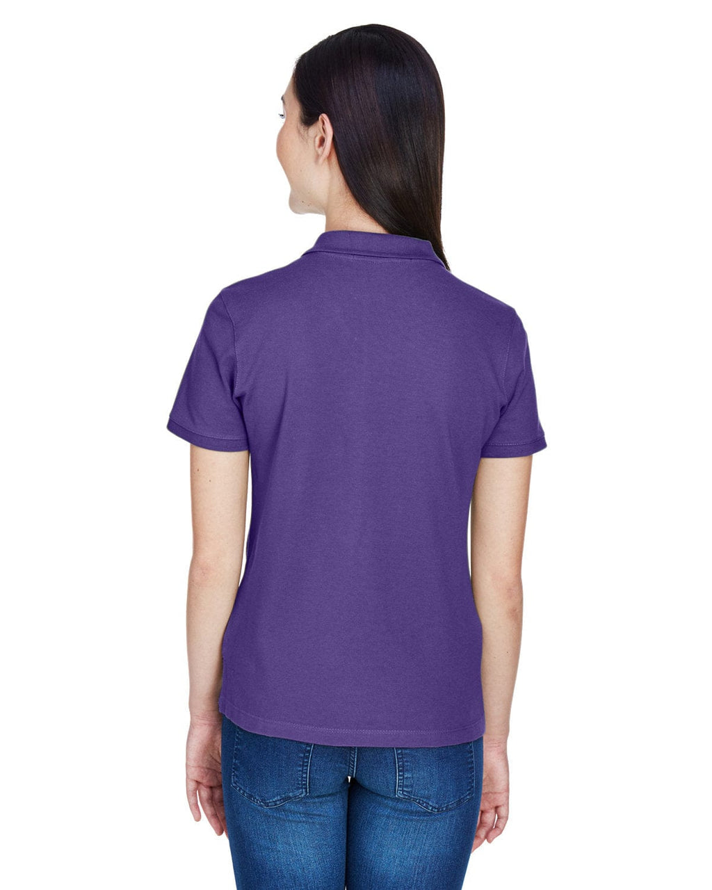 Harriton Ladies Cotton Pique Polo Shirt M200W | Team Purple - Back