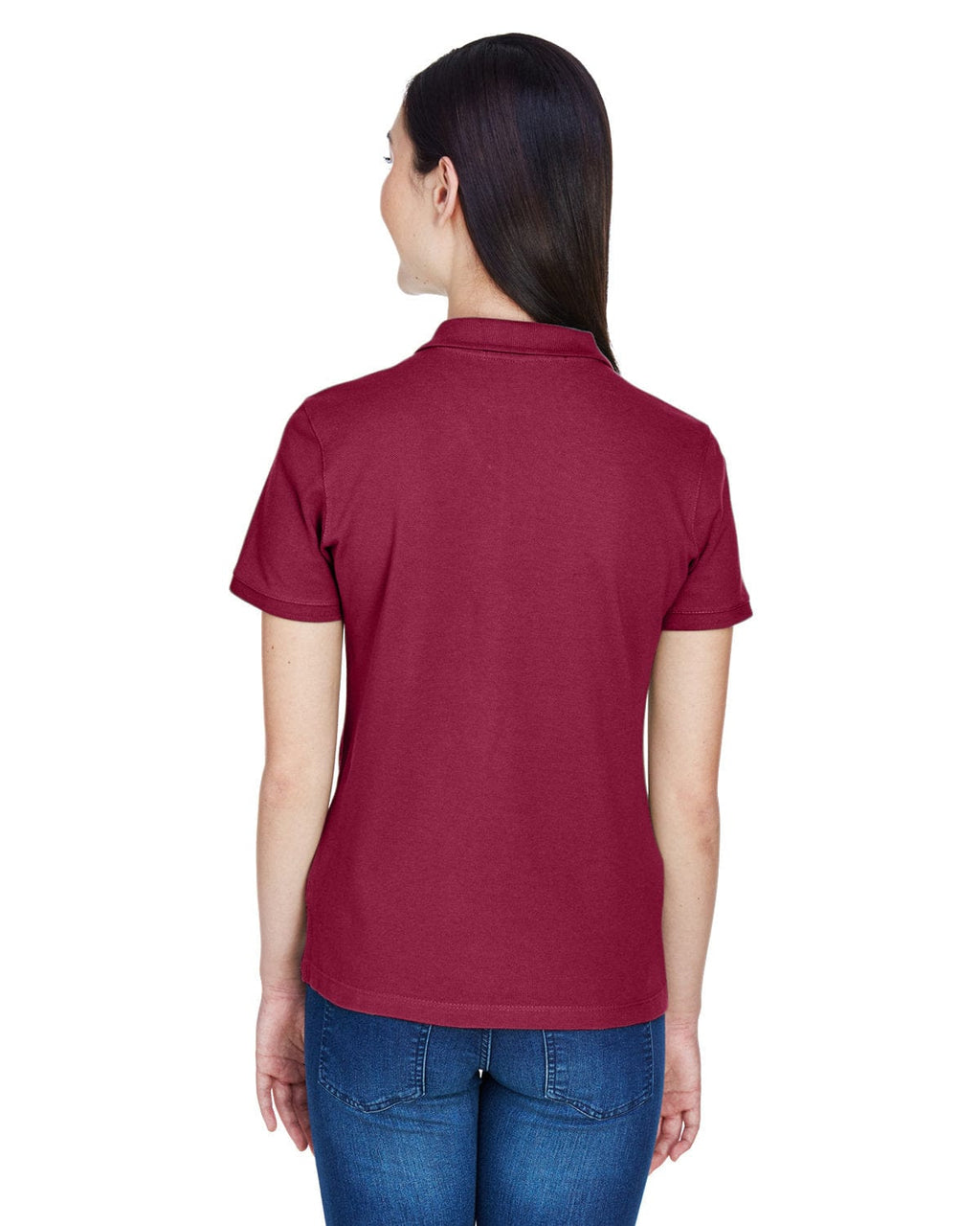 Harriton Ladies Cotton Pique Polo Shirt M200W | Wine - Back