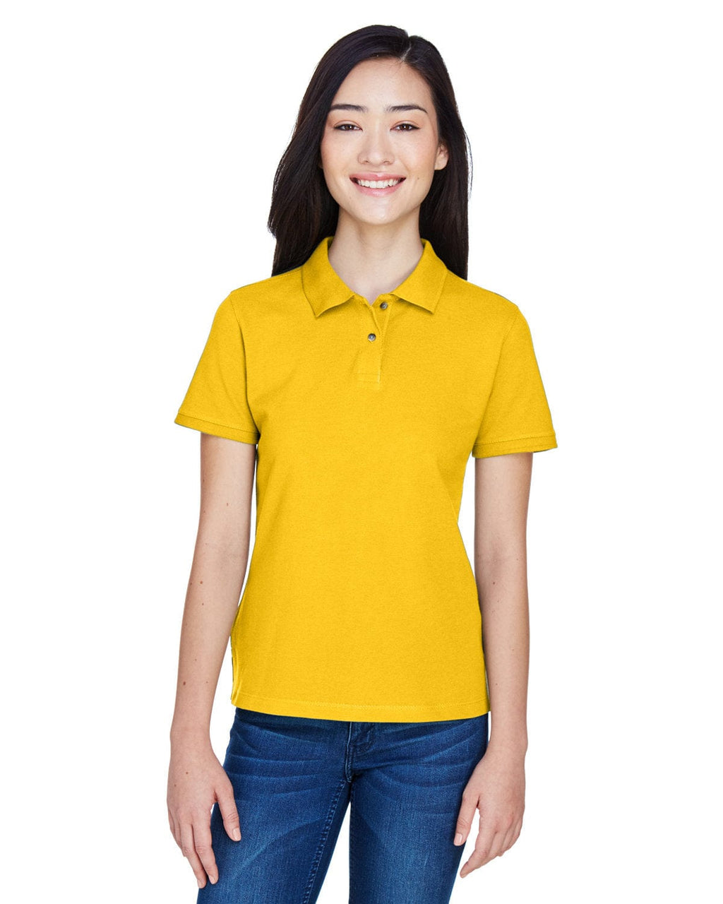 Harriton Ladies Cotton Pique Polo Shirt M200W | Sunray Yellow - Front