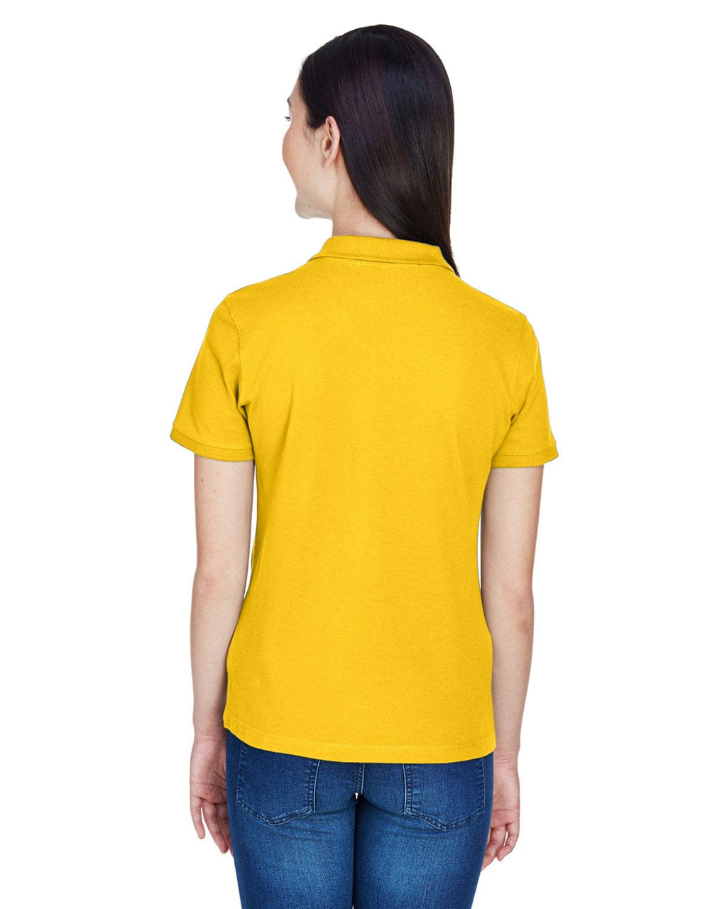 Harriton Ladies Cotton Pique Polo Shirt M200W | Sunray Yellow - Back