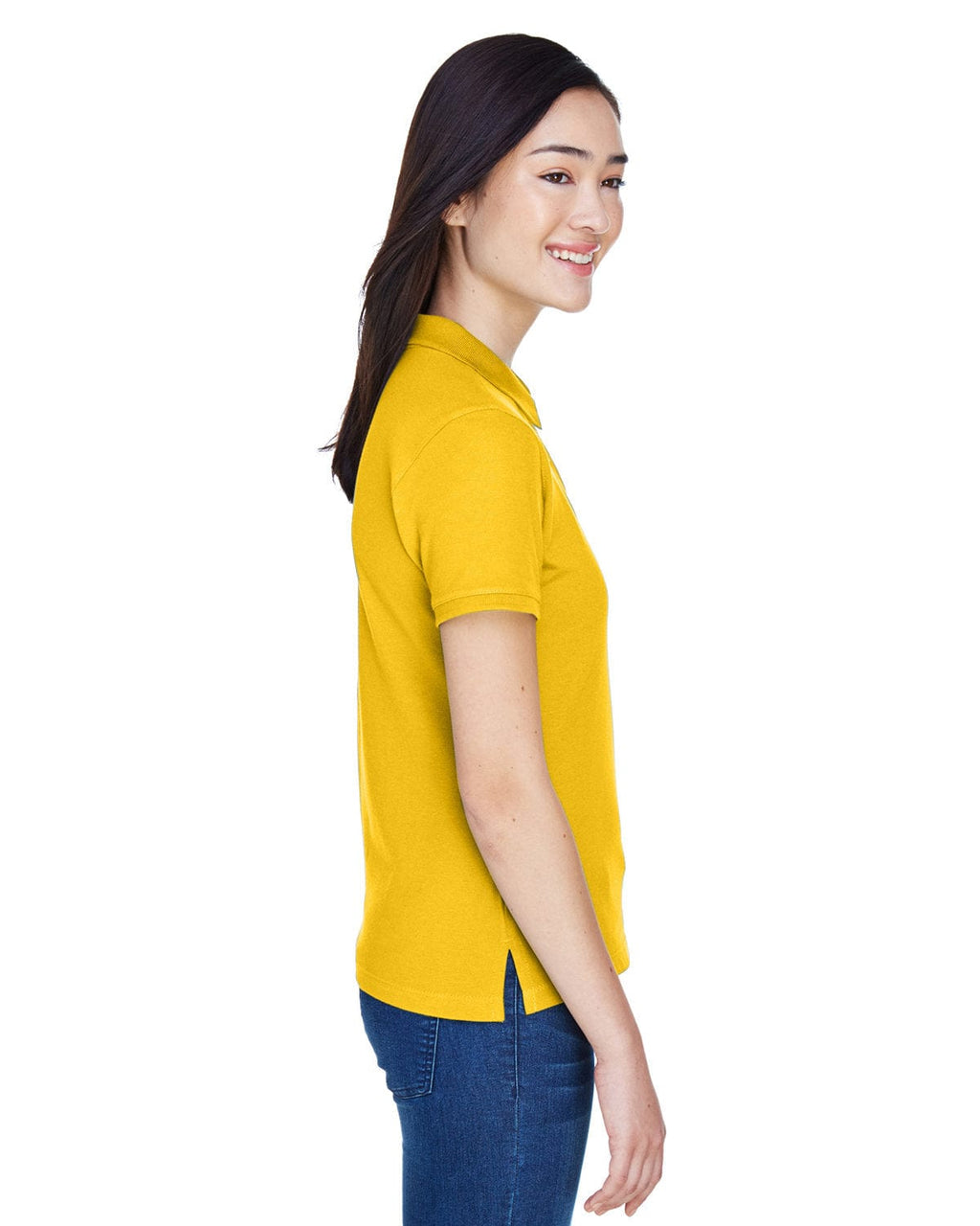 Harriton Ladies Cotton Pique Polo Shirt M200W | Sunray Yellow - Side