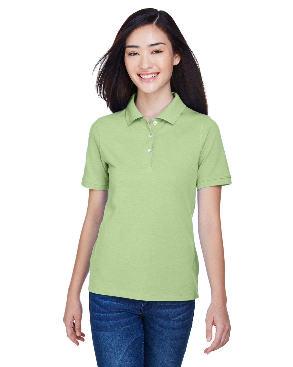 Harriton Ladies Easy Blend Polo Shirt M265W | Lime - Front