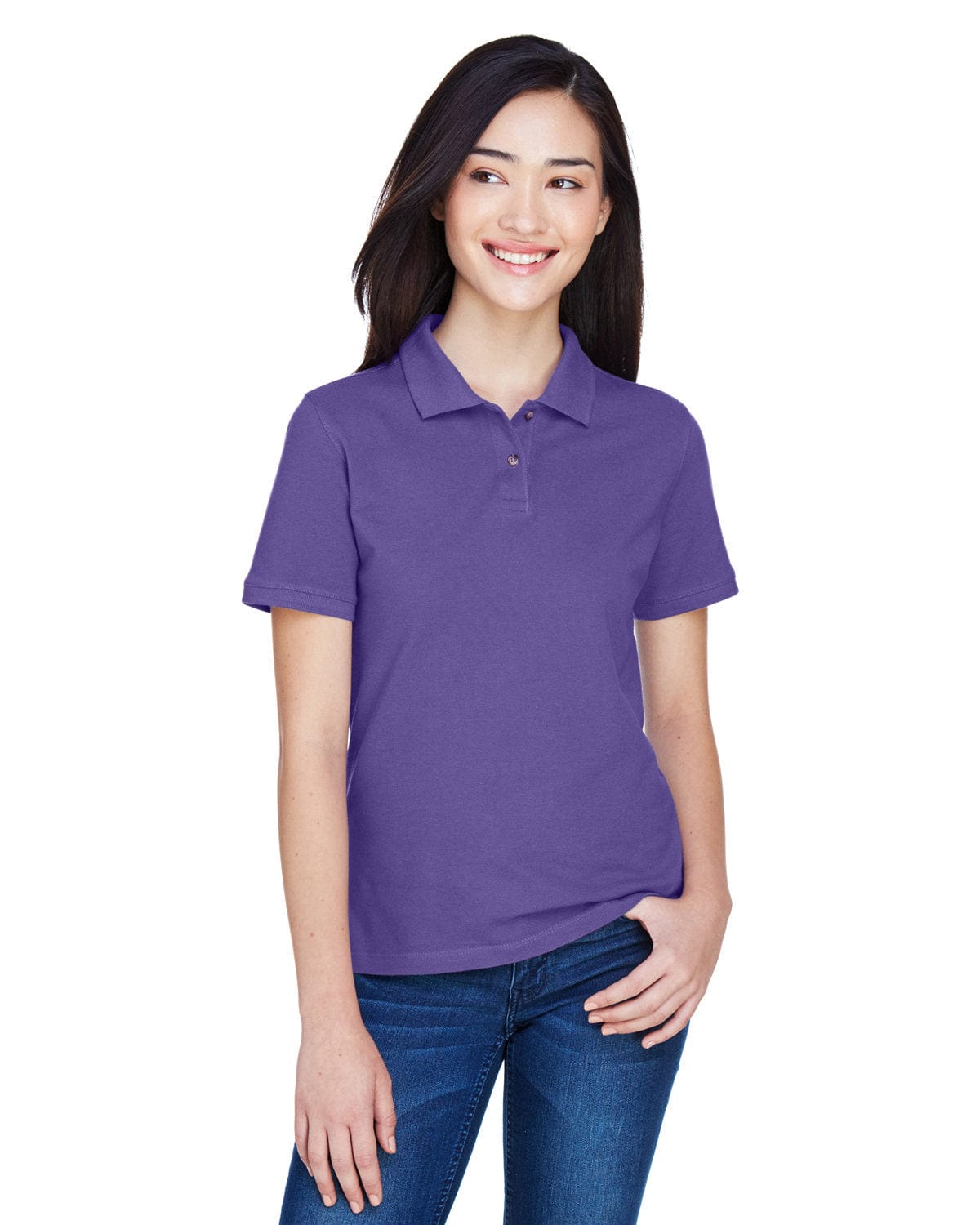 Harriton Ladies Easy Blend Polo Shirt M265W | Team Purple - Front