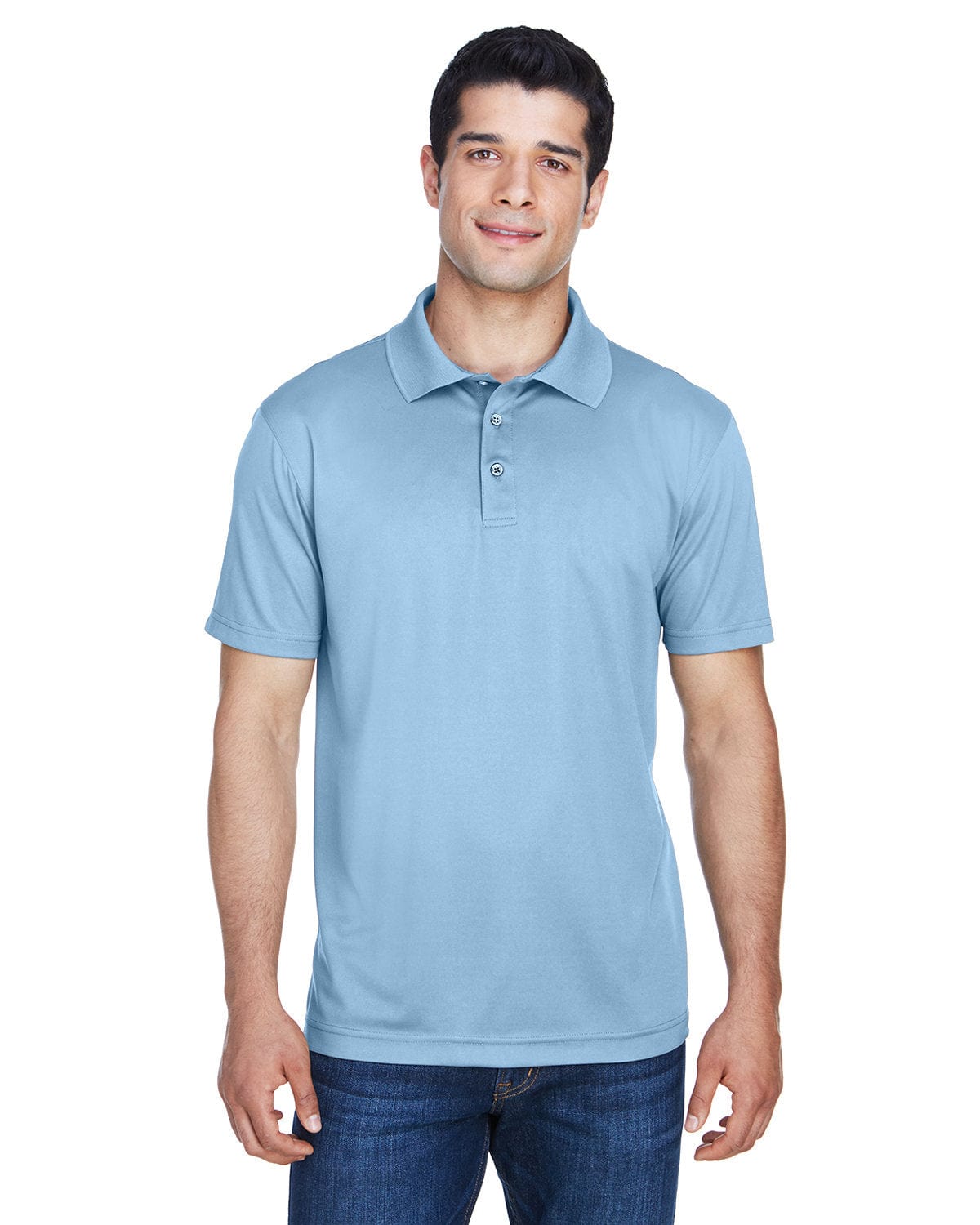 Harriton Polytech Polo Shirt M315 | Light Blue - Front
