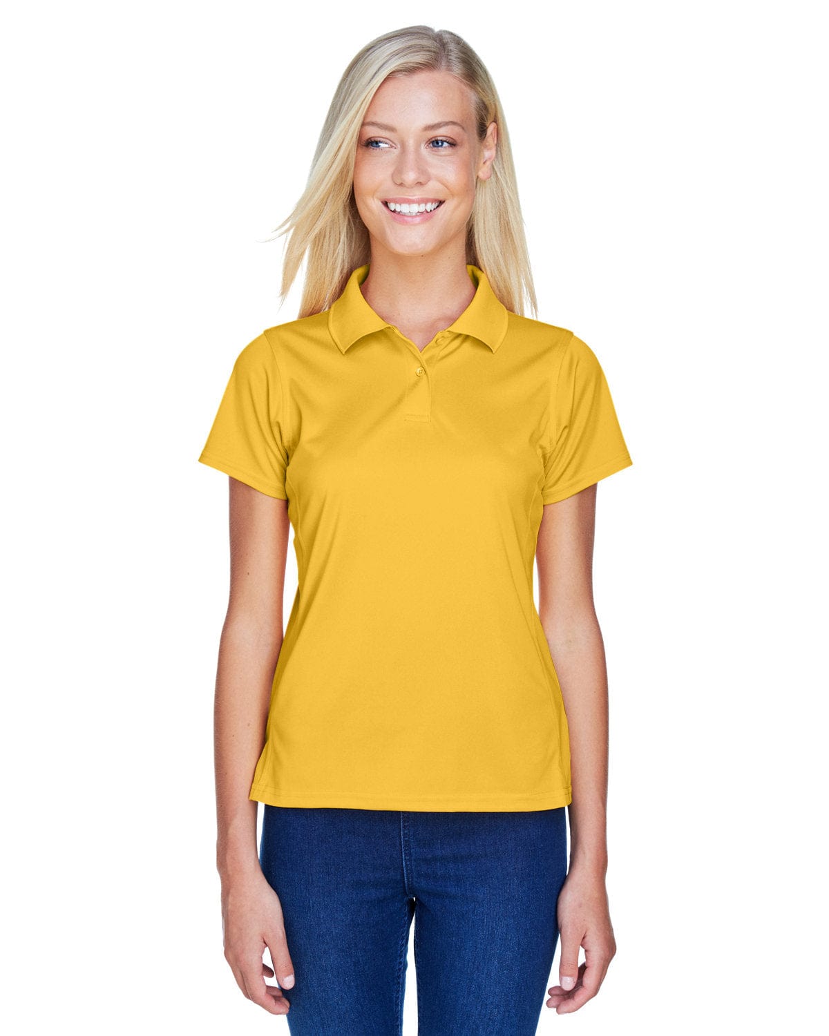 Harriton Ladies Polytech Polo Shirt M315W | Gold - Front